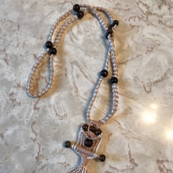 Vintage braided Long Necklace with Beading - 28 inches long - Picture 9 of 9